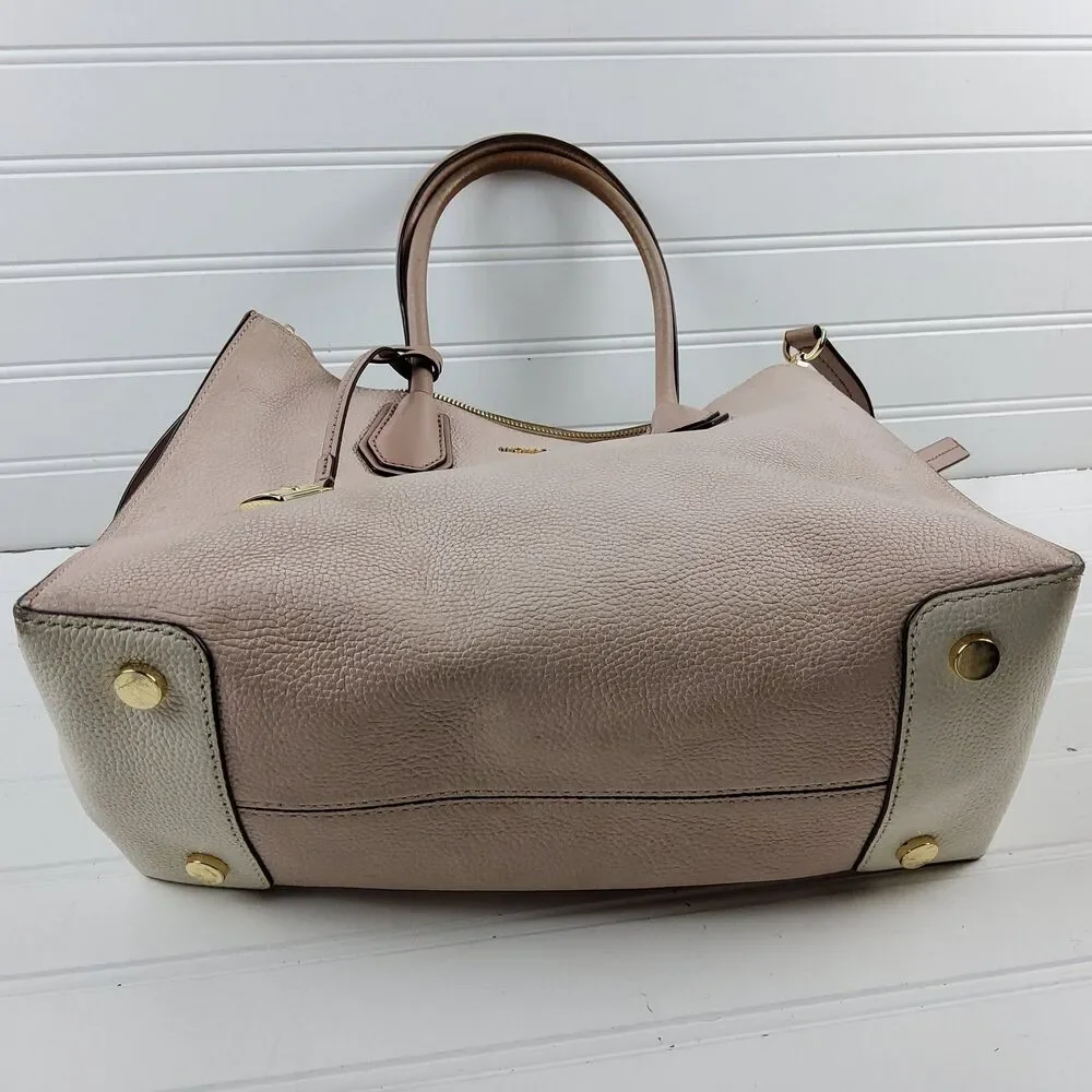 Michael Kors MK Pebbled Leather Satchel Crossbody Shoulder Handbag Purse